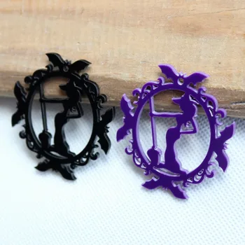 55mm Acrylic Witch Halloween Earrings Ornaments Gift Black Dark Purple Laser Cutout 2.2" -AC1430B
55mm Acrylic Witch Halloween Earrings Ornaments Gift Black Dark Purple Laser Cutout 2.2" -AC1430B