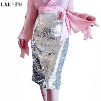 LXMSTH Silvery Sequin Skirt Women 2019 Spring Summer Street Style Sexy Ladies Sequins Skirt Elastic Waist Zipper Pencil Skirts
LXMSTH Silvery Sequin Skirt Women 2019 Spring Summer Street Style Sexy Ladies Sequins Skirt Elastic Waist Zipper Pencil Skirts