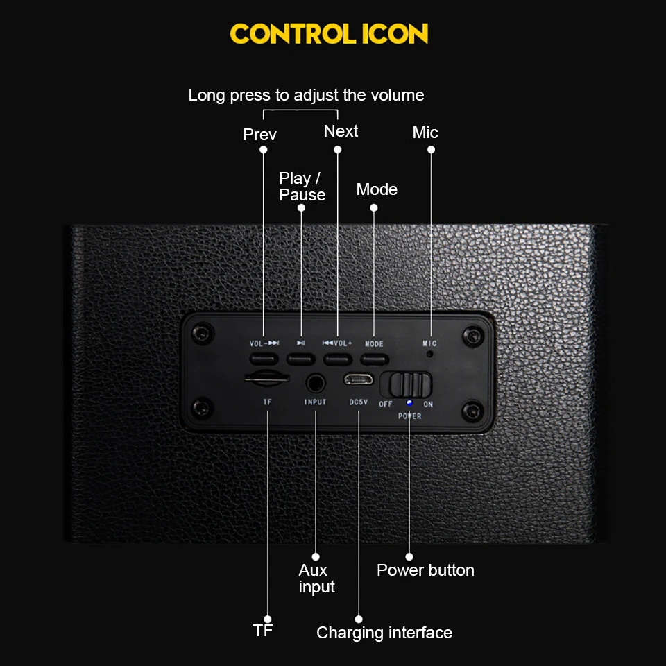 toproad wooden wireless bluetooth speaker