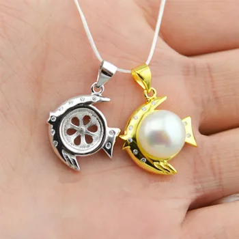 QIAOBEIGE Goldfish design 925 sterling silver necklace pendant with zircon DIY pearl mount for pearl party women jewelry
QIAOBEIGE Goldfish design 925 sterling silver necklace pendant with zircon DIY pearl mount for pearl party women jewelry
