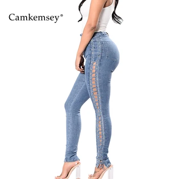 CamKemsey Plus Size S-3XL Sexy Hollow Out Side Lace Up Bandage Denim Jeans Woman High Waist Stretch Skinny Jeans Female Trousers
CamKemsey Plus Size S-3XL Sexy Hollow Out Side Lace Up Bandage Denim Jeans Woman High Waist Stretch Skinny Jeans Female Trousers
