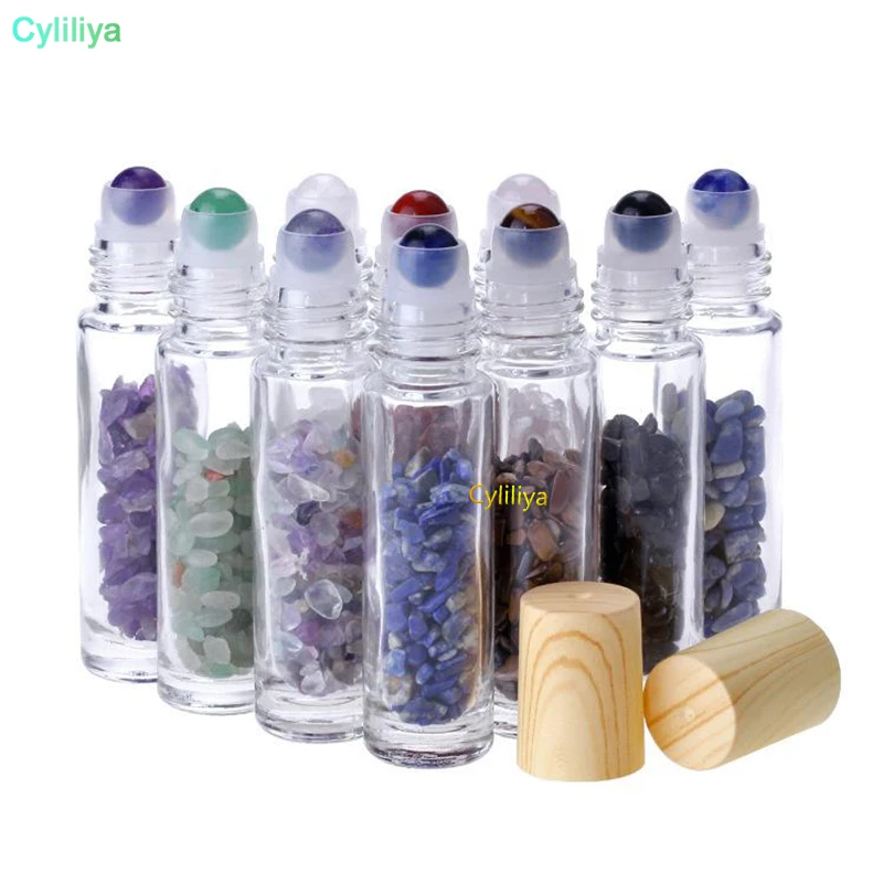 Essential Oil Diffuser Clear Glass Roll on Perfume Bottles with Crushed Natural Crystal Quartz Stone,Crystal Roller Ball Wood Gr
Essential Oil Diffuser Clear Glass Roll on Perfume Bottles with Crushed Natural Crystal Quartz Stone,Crystal Roller Ball Wood Gr