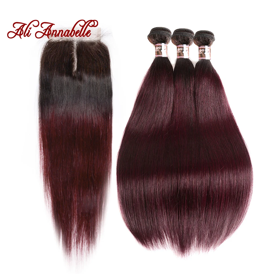 ALI ANNABELLE HAIR 1b/99j Ombre Human Hair Bundles with Closure Brazilian Straight Hair 3 Bundles with Closure 100% Remy Hair
ALI ANNABELLE HAIR 1b/99j Ombre Human Hair Bundles with Closure Brazilian Straight Hair 3 Bundles with Closure 100% Remy Hair