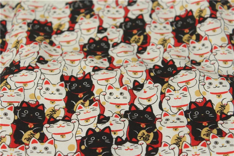 Description Picture 5 of item150CM*50CM cotton fabric Japanese soft breeze cartoon cat printing fabric, handmade DIY patchwork mouth gold package cloth