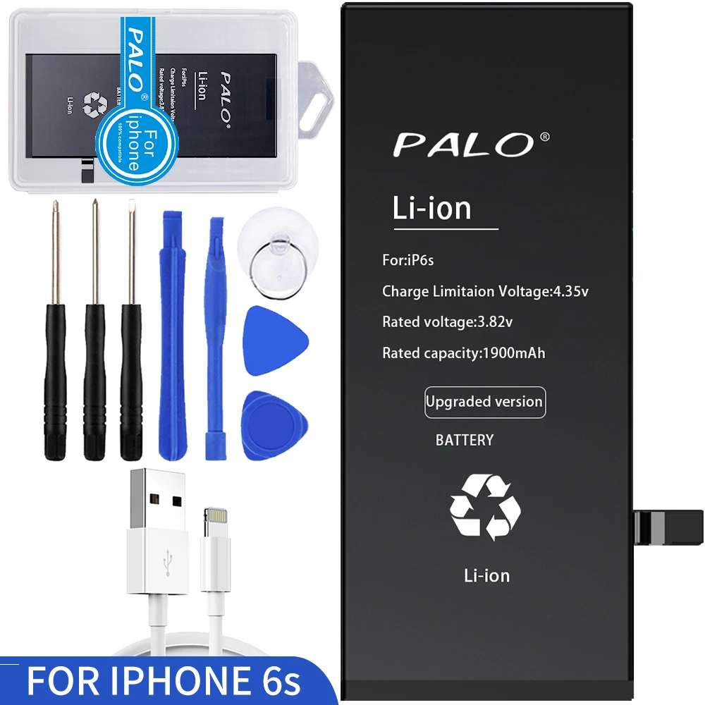 100% Original Palo Battery For iphone 6s Real Capacity 1900mAh With repair Tools Kit Mobile Batteries with usb+battery case
100% Original Palo Battery For iphone 6s Real Capacity 1900mAh With repair Tools Kit Mobile Batteries with usb+battery case