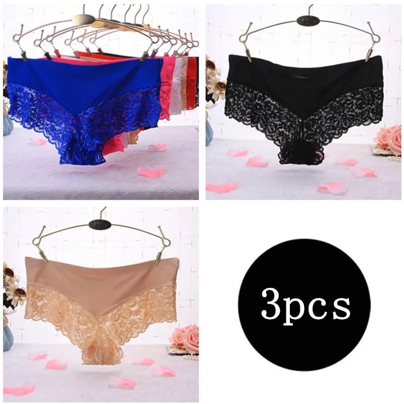 3pcs Hot Sale Lace Women Sexy Seamless Underwear Women's Bikini T Panties G String Women's Briefs Calcinha Lingerie Tanga Thong
3pcs Hot Sale Lace Women Sexy Seamless Underwear Women's Bikini T Panties G String Women's Briefs Calcinha Lingerie Tanga Thong