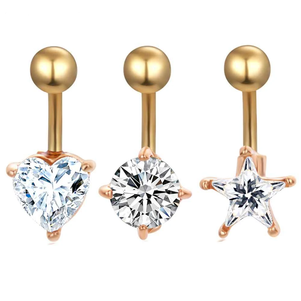 JUNLOWPY Navel Piercing Stainless Steel Belly Button Rings Heart Star Round Zircon Gold Silver Body Jewelry for Sexy Women 30pcs
JUNLOWPY Navel Piercing Stainless Steel Belly Button Rings Heart Star Round Zircon Gold Silver Body Jewelry for Sexy Women 30pcs