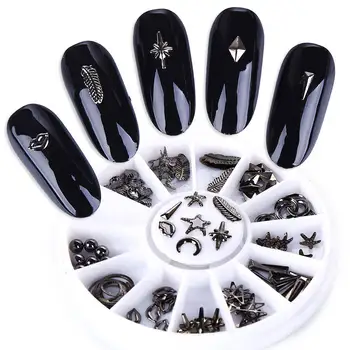Black Studs 3D Nail Decoration Mixed Rivet Circle Star Round Square Triangle bead Tips Manicure Nail Art Decoration in Wheel
Black Studs 3D Nail Decoration Mixed Rivet Circle Star Round Square Triangle bead Tips Manicure Nail Art Decoration in Wheel