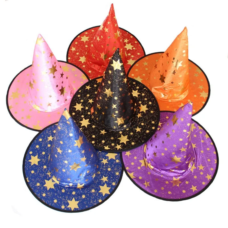 

MYZOPER 2019 New Multiple Colour Star Doodle Halloween Hat Unisex Personality Casual Tide Party Clown Hat