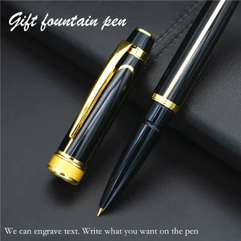 Black Gold line Fountain Pen Luxury Ink Pen Standard 0.5 pen tip Free engraved text on the pen
Black Gold line Fountain Pen Luxury Ink Pen Standard 0.5 pen tip Free engraved text on the pen