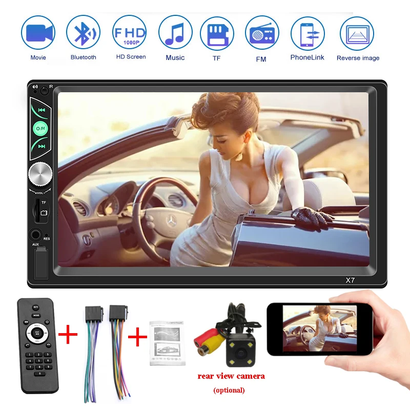 Multimedia Car MP5 Player 2 Din Stereo Receiver Android Car Radio 7" Autoradio Touch Screen Car Audio Bluetooth Rear View Camera
Multimedia Car MP5 Player 2 Din Stereo Receiver Android Car Radio 7" Autoradio Touch Screen Car Audio Bluetooth Rear View Camera