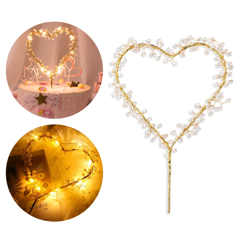 2 Styles Heart Shape LED Pearl Cake Toppers Baby Happy Birthday Cupcakes Party Decoration Cake Decorating Tool
2 Styles Heart Shape LED Pearl Cake Toppers Baby Happy Birthday Cupcakes Party Decoration Cake Decorating Tool