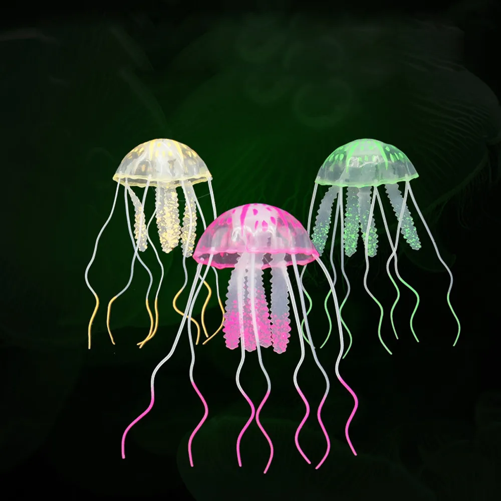 Флуоресцентная Медуза украшение для аквариума Подлинная имитация трубы декор