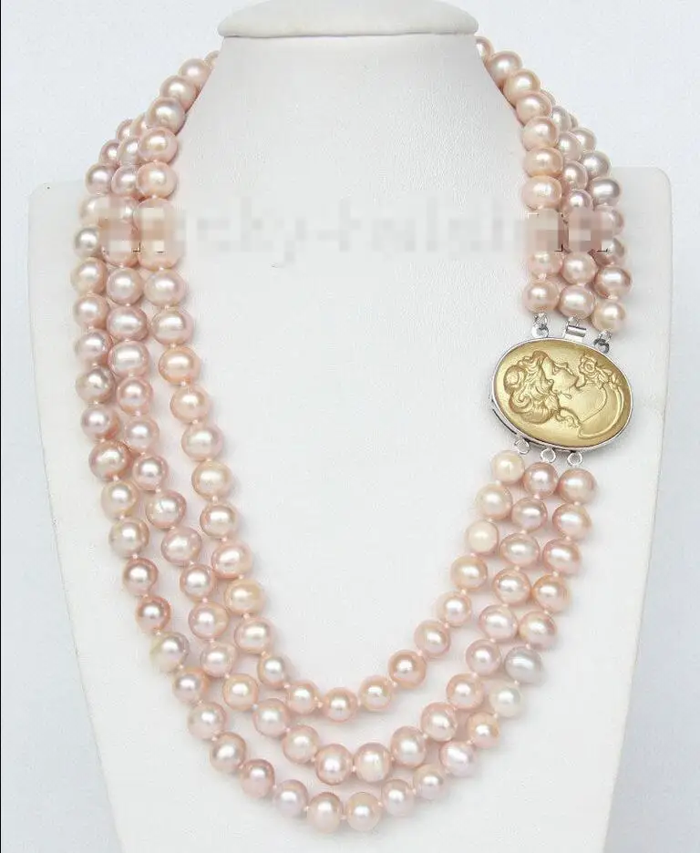 Hot sale new Style >>>>>16" 3row Strand 9mm pink-purple pearls necklace cameo seashell clasp j9375
Hot sale new Style >>>>>16" 3row Strand 9mm pink-purple pearls necklace cameo seashell clasp j9375