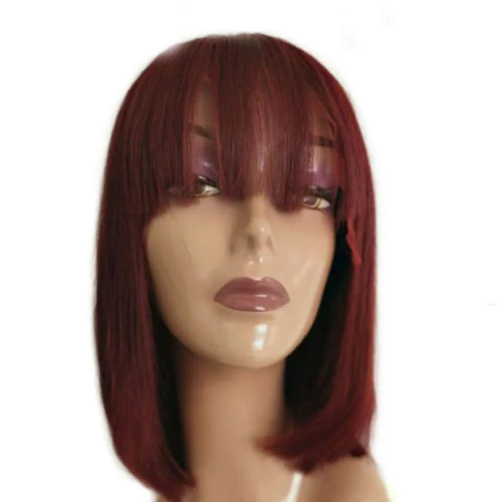SimBeauty Short Bob Red Color Straight Lace Front Human Hair Wigs With Bangs Brazilian Remy Burgundy Fringe Wig With Baby Hair
SimBeauty Short Bob Red Color Straight Lace Front Human Hair Wigs With Bangs Brazilian Remy Burgundy Fringe Wig With Baby Hair