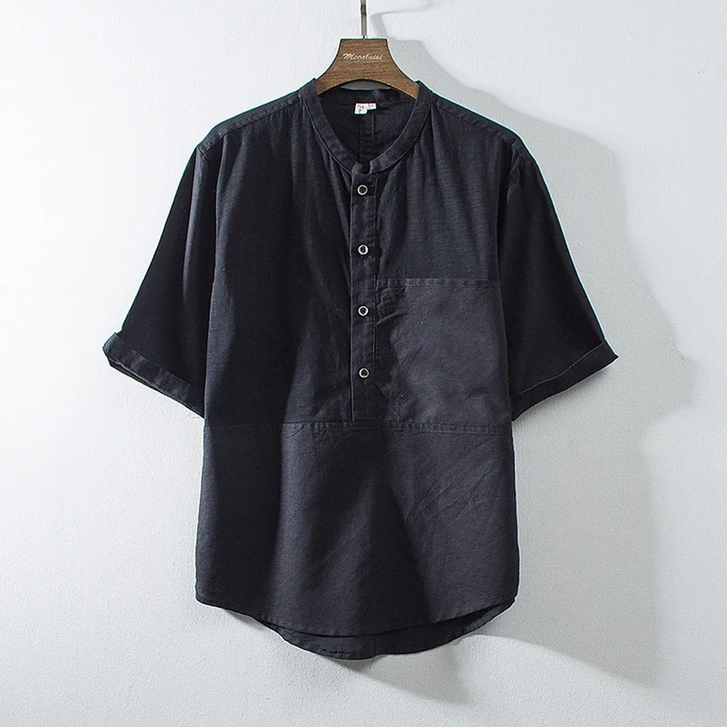 2019 Men's Cotton Linen Solid Color Short Sleeve Blouse Men's Retro T Shirts Tops Blouse
2019 Men's Cotton Linen Solid Color Short Sleeve Blouse Men's Retro T Shirts Tops Blouse