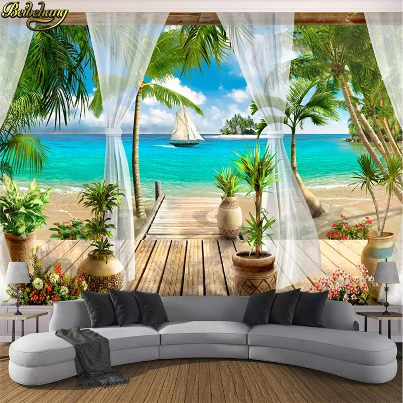 beibehang Custom wallpaper mural balcony sea view 3d background walls papel de parede infantil wall papers home decor
beibehang Custom wallpaper mural balcony sea view 3d background walls papel de parede infantil wall papers home decor