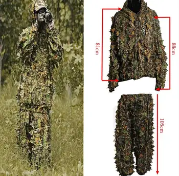 Polyester Durable Outdoor Woodland Sniper Ghillie Suit Military 3D Leaf Camouflage Camo Jungle Hunting Birding
Polyester Durable Outdoor Woodland Sniper Ghillie Suit Military 3D Leaf Camouflage Camo Jungle Hunting Birding