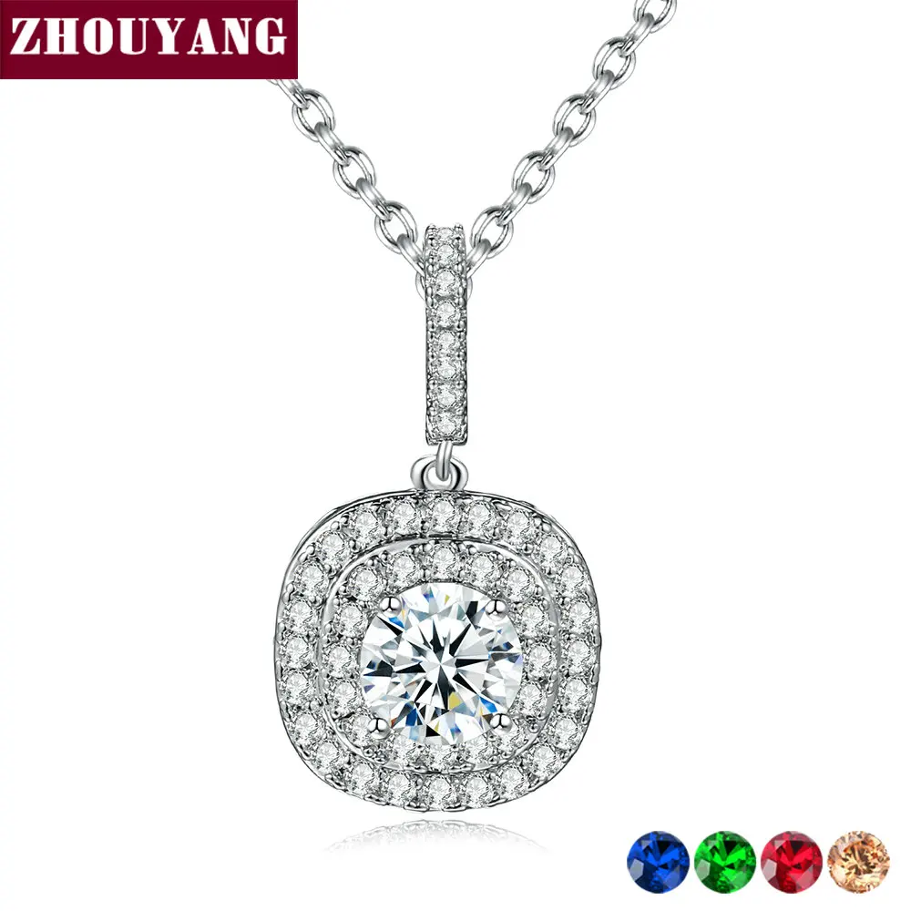 ZHOUYANG Classic Lady Cubic Zirconia Pendant Necklace Rose Gold Silver Color Party Engagement Jewelry For Women Gift N577 N610
ZHOUYANG Classic Lady Cubic Zirconia Pendant Necklace Rose Gold Silver Color Party Engagement Jewelry For Women Gift N577 N610