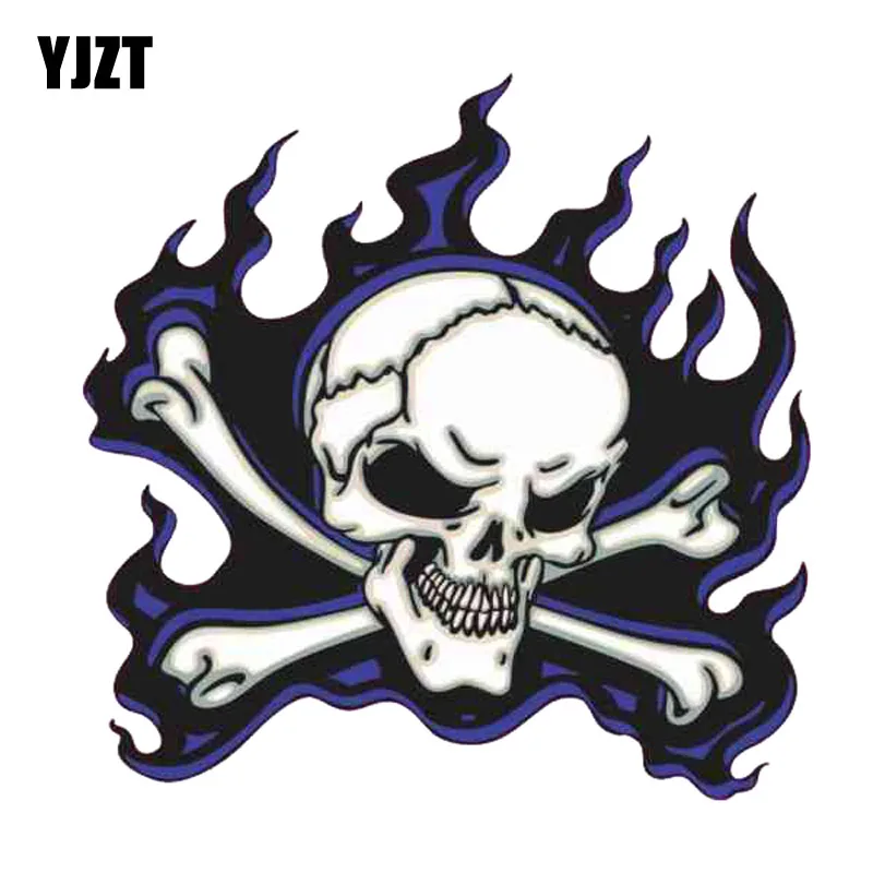 YJZT 12.7CM*12.6CM Car Sticker Blue Flame Skull The Tail Of The Car Reflective Decal C1-7414
YJZT 12.7CM*12.6CM Car Sticker Blue Flame Skull The Tail Of The Car Reflective Decal C1-7414