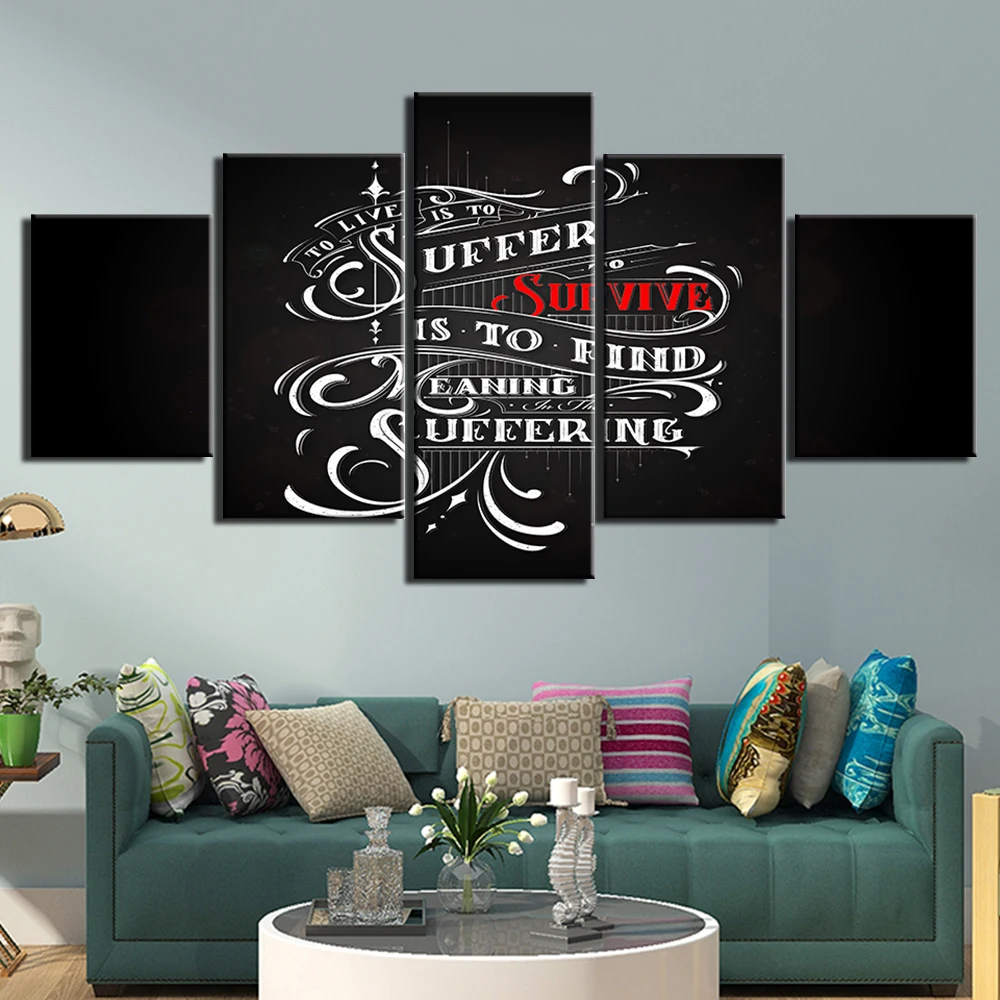 Wall Art 5 Piece Aphorism Survive is to find Poster and Prints Black Groundback Picture For Living Room Home Decoration Artwork.
Wall Art 5 Piece Aphorism Survive is to find Poster and Prints Black Groundback Picture For Living Room Home Decoration Artwork.