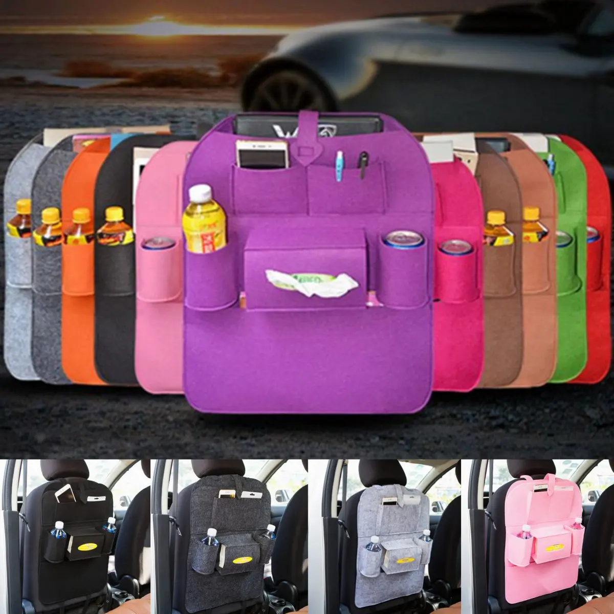 2pcs new Car Storage Bag Universal Back Seat Organizer Box Felt Covers Backseat Holder Multi-Pockets Container Stowing Tidying
2pcs new Car Storage Bag Universal Back Seat Organizer Box Felt Covers Backseat Holder Multi-Pockets Container Stowing Tidying