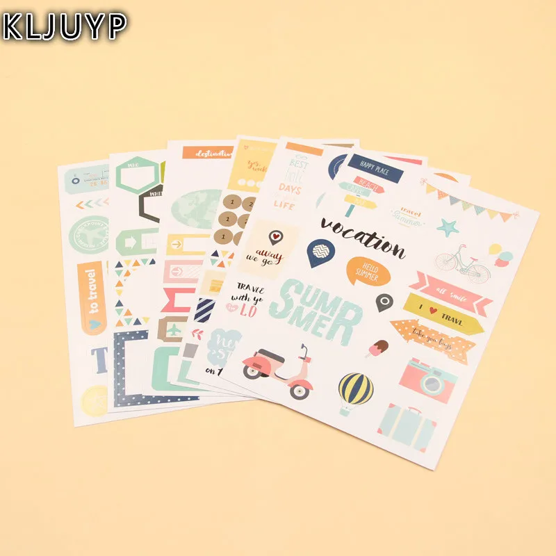 KLJUYP 6sheets Summer Travel Self- adhesive Paper Sticker for Scrapbooking Happy Planner/Card Making/Journaling Project
KLJUYP 6sheets Summer Travel Self- adhesive Paper Sticker for Scrapbooking Happy Planner/Card Making/Journaling Project