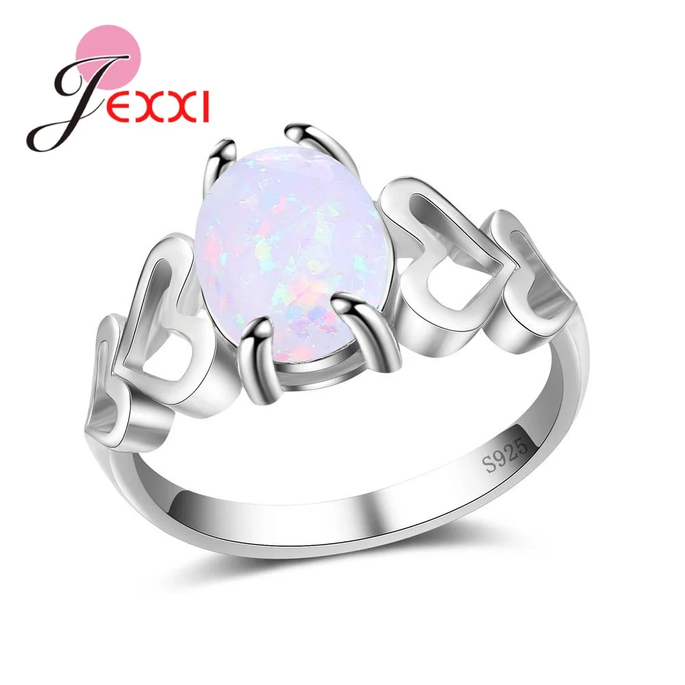 JEXXI Beautiful Romantic Heart Shaped 925 Sterling Silver Ring Jewelry Filled Oval Blue/White Fire Opal Stones Women Wedding
JEXXI Beautiful Romantic Heart Shaped 925 Sterling Silver Ring Jewelry Filled Oval Blue/White Fire Opal Stones Women Wedding