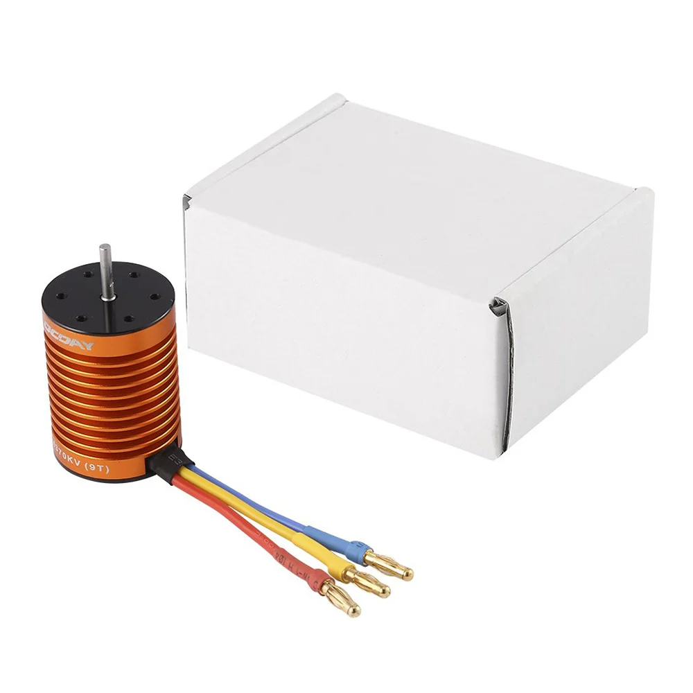 9T 4370 KV 4 Poles RC Sensorless Brushless Motor for 1/10 Car Truck Boat | Игрушки и хобби
