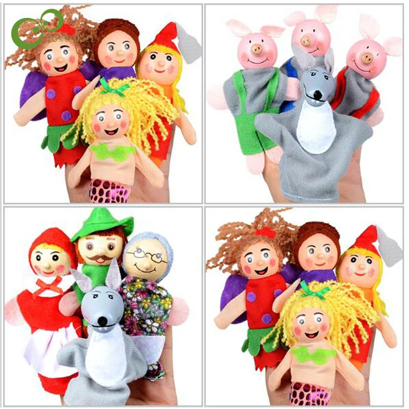 4pcs/set Popular Baby Cartoon Animal Pig Finger Puppets Wooden Theater Soft Doll Kids Educational Toys for Children Gift WYQ
4pcs/set Popular Baby Cartoon Animal Pig Finger Puppets Wooden Theater Soft Doll Kids Educational Toys for Children Gift WYQ