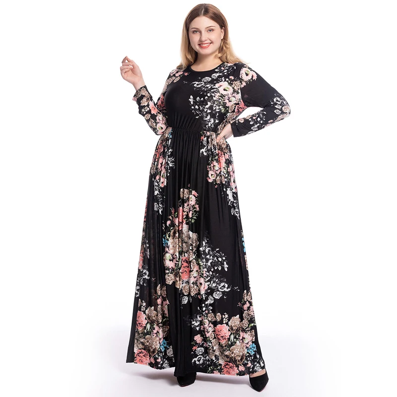 Dubai Muslim Black Long Dress Oversize Printed Floral Female Large Size Kaftan Party Robe Dress Abaya for Women Gown kaftan
Dubai Muslim Black Long Dress Oversize Printed Floral Female Large Size Kaftan Party Robe Dress Abaya for Women Gown kaftan