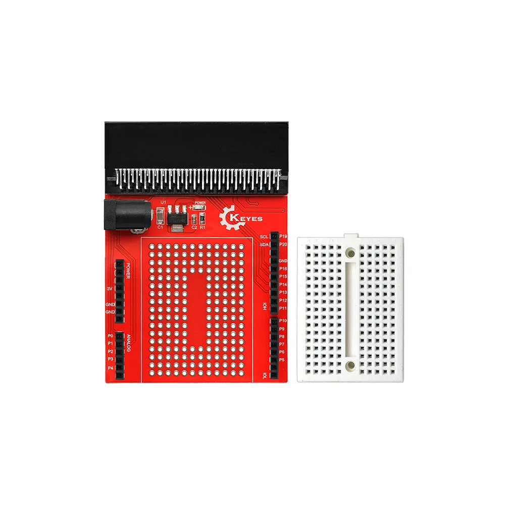 For micro:bit Prototype Breakout Board Universal Panel Development Board With Breadboard Python Graphical Programming
For micro:bit Prototype Breakout Board Universal Panel Development Board With Breadboard Python Graphical Programming