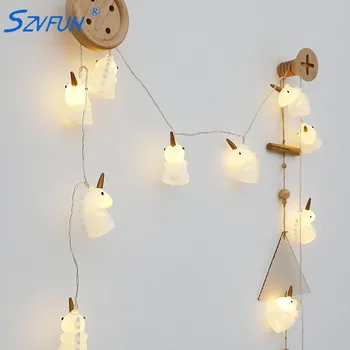 Szvfun Cute Unicorn Head LED String Lights 3M 20 LED String Battery Unicorn Party Warm White Kids Lamp Birthday Decoration 220V
Szvfun Cute Unicorn Head LED String Lights 3M 20 LED String Battery Unicorn Party Warm White Kids Lamp Birthday Decoration 220V