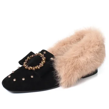 Winter women's pumps high quality cow suede fabric fashion metal buckle decorative black nude women's shoes size 33-40
Winter women's pumps high quality cow suede fabric fashion metal buckle decorative black nude women's shoes size 33-40