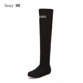 Spring Autumn Women Ove The Knee Boots Flat Nubuck Leather Woman Thigh High Boots Botas Plus Size 34 - 40 41 42 43 High Quality
Spring Autumn Women Ove The Knee Boots Flat Nubuck Leather Woman Thigh High Boots Botas Plus Size 34 - 40 41 42 43 High Quality