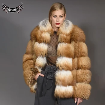 2019 BFFUR Women's Real Red Fox Fur Coats Luxurious Female Real Fur Jacket Fashion Striped Winter Warm FurOutfit Park With Fur
2019 BFFUR Women's Real Red Fox Fur Coats Luxurious Female Real Fur Jacket Fashion Striped Winter Warm FurOutfit Park With Fur