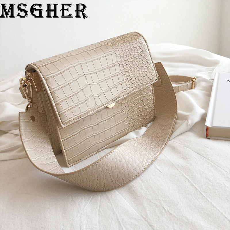 MSGHER Shoulder Bags Women Fashion Stone Tripe Small Bags Female Casual Wide Belt Crossbody Bag Quality PU Mwssager Bag
MSGHER Shoulder Bags Women Fashion Stone Tripe Small Bags Female Casual Wide Belt Crossbody Bag Quality PU Mwssager Bag
