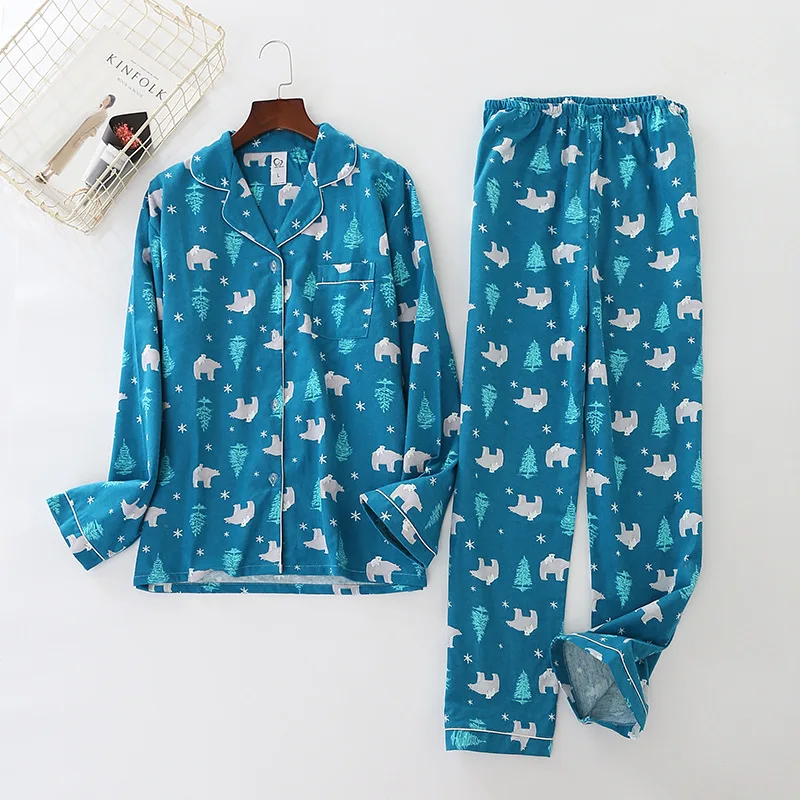 Cute Print Sea Bear Pajamas Women Brushed Cotton Pijama Long Sleeve Elastic Waist Pants Nightwear Autumn Winter Pyjamas S8N205
Cute Print Sea Bear Pajamas Women Brushed Cotton Pijama Long Sleeve Elastic Waist Pants Nightwear Autumn Winter Pyjamas S8N205