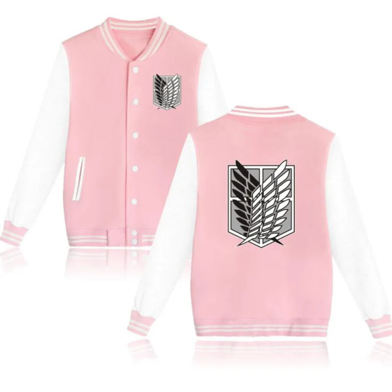 Japan shingeki no kyojin Cosplay Costume Attack on titan Hoodies For Men Women streetwear Hip Hop Pink Baseball Uniform Jacket
Japan shingeki no kyojin Cosplay Costume Attack on titan Hoodies For Men Women streetwear Hip Hop Pink Baseball Uniform Jacket