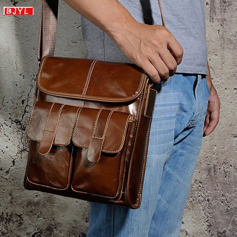 BJYL New Genuine leather retro men shoulder diagonal bag 10 inch ipad cross head layer leather Messenger bag business briefcase
BJYL New Genuine leather retro men shoulder diagonal bag 10 inch ipad cross head layer leather Messenger bag business briefcase