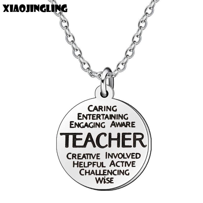 XIAOJINGLING 2018 New Silver Necklace Women Men Teacher Trendy Gift Metal Pendant Necklace Graduation Season Teacher's Day Gift
XIAOJINGLING 2018 New Silver Necklace Women Men Teacher Trendy Gift Metal Pendant Necklace Graduation Season Teacher's Day Gift