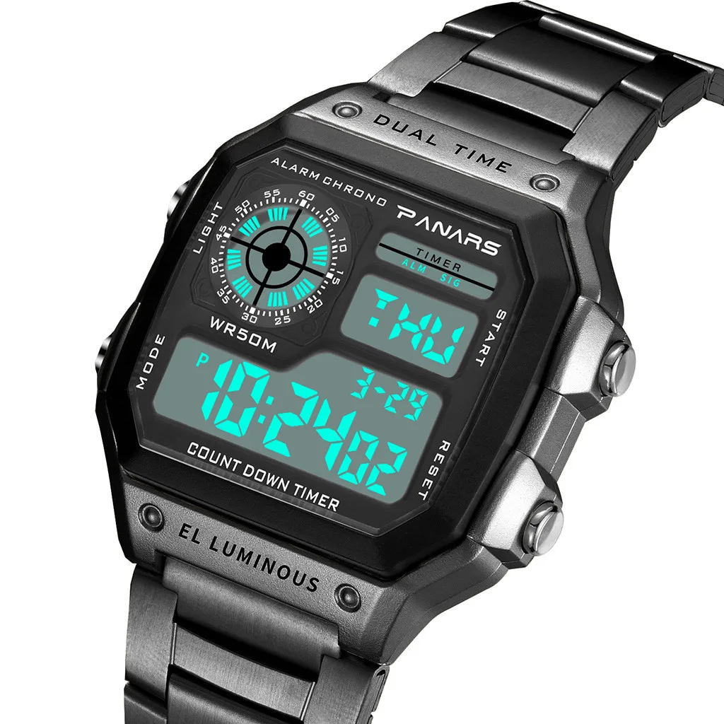 Stainless Steel Strap Men Digital Wristwatches Multi Function Alarm Clock Calendar Waterproof Sport Fashion Electronic Watch 30%
Stainless Steel Strap Men Digital Wristwatches Multi Function Alarm Clock Calendar Waterproof Sport Fashion Electronic Watch 30%