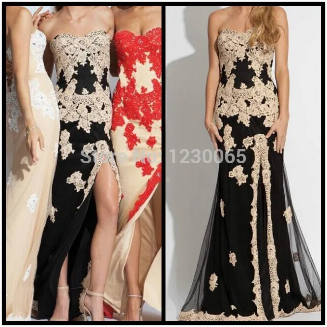 Vestidos Longo Black Red White Lace Sweetheart Side Slit Long Mermaid Graduation long Prom Dresses 2015 sweetheart evening dress
Vestidos Longo Black Red White Lace Sweetheart Side Slit Long Mermaid Graduation long Prom Dresses 2015 sweetheart evening dress