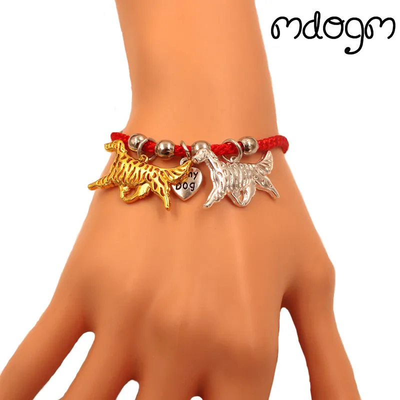 English Setter Dog Animal Charm Bracelet For Women Men Couple Love Rope Male Female Pearl Red Heart Black Girls jewelry Gift
English Setter Dog Animal Charm Bracelet For Women Men Couple Love Rope Male Female Pearl Red Heart Black Girls jewelry Gift