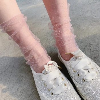 SP&CITY Romantic Transparent Fairy Shiny Socks Women Thin Hollow Out Thin Summer Short Socks Fashion Harajuku Net Sock Hipster
SP&CITY Romantic Transparent Fairy Shiny Socks Women Thin Hollow Out Thin Summer Short Socks Fashion Harajuku Net Sock Hipster