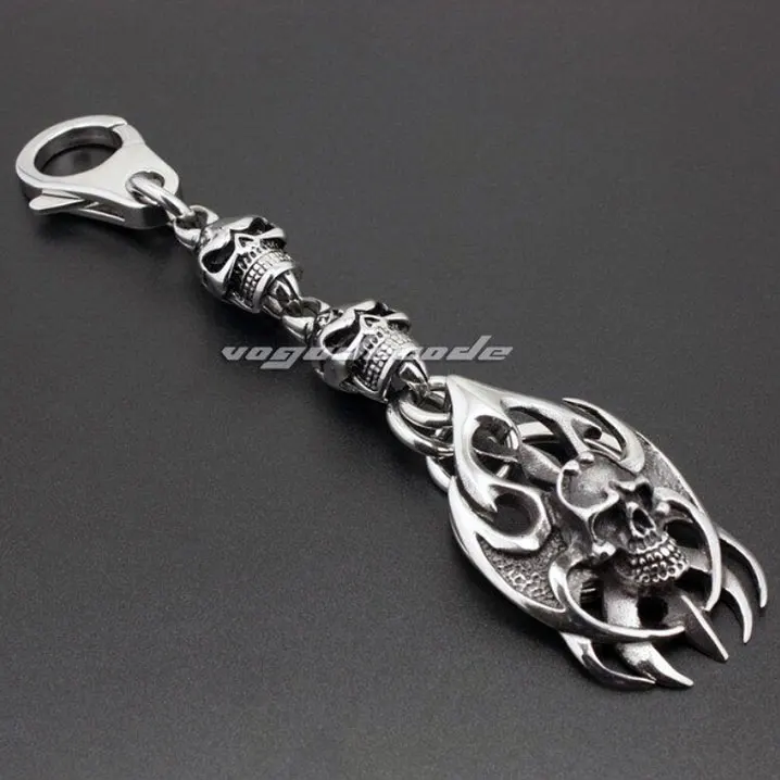 Unique Fashion Waist Pendant Solid 316L Stainless Steel Cool Men's Biker Tribal Totem Huge Skull Keychain Keyring 6H001KC
Unique Fashion Waist Pendant Solid 316L Stainless Steel Cool Men's Biker Tribal Totem Huge Skull Keychain Keyring 6H001KC