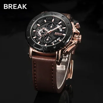 BREAK Chronograph Casual Watch Man Luxury Quartz Military Sport Watches Leather Auto Date Men Wristwatch Relogio Masculino 5690
BREAK Chronograph Casual Watch Man Luxury Quartz Military Sport Watches Leather Auto Date Men Wristwatch Relogio Masculino 5690