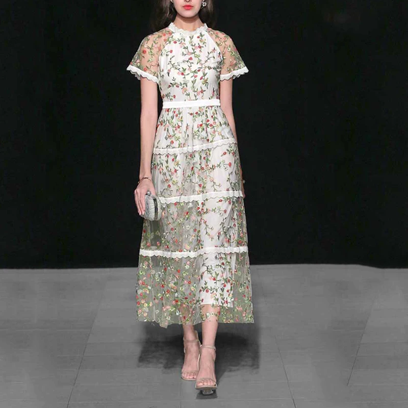 2019 Runway Fashion Summer Elegant Embroidery Dress For Women O Neck Short Sleeve High Waist Slim Midi Dresses Female Clothes
2019 Runway Fashion Summer Elegant Embroidery Dress For Women O Neck Short Sleeve High Waist Slim Midi Dresses Female Clothes
