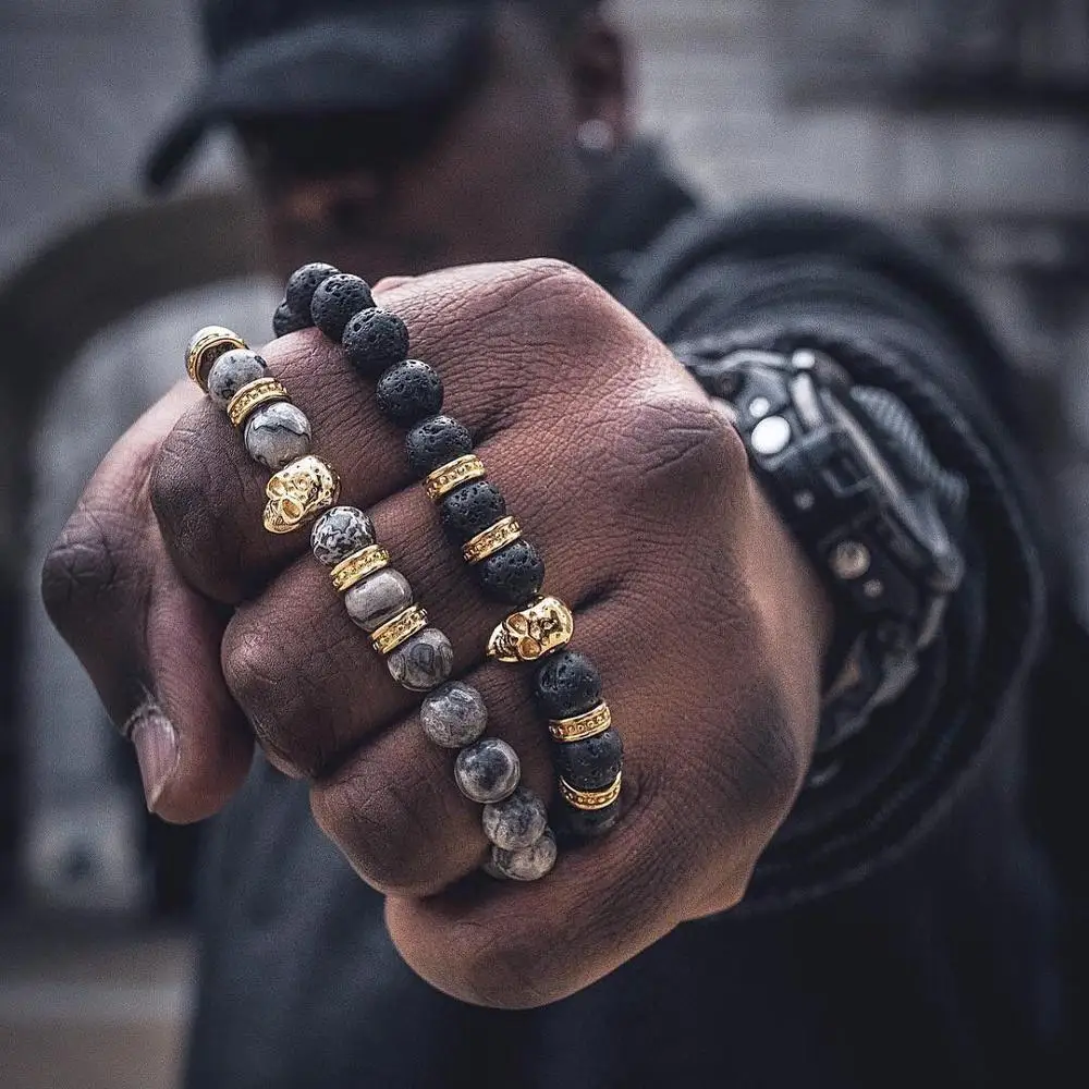 charms stone beads bracelet men jewelry Titanium Steel Skull bracelets for women Pulseira Masculina Bileklik Pulseira Feminina
charms stone beads bracelet men jewelry Titanium Steel Skull bracelets for women Pulseira Masculina Bileklik Pulseira Feminina