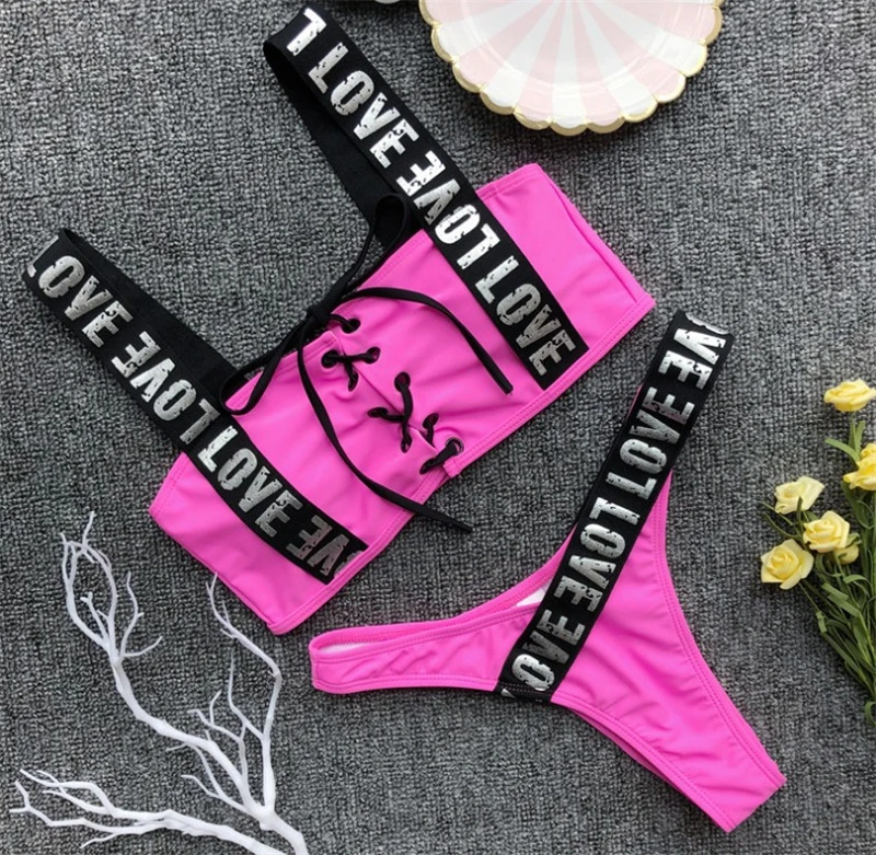 Sexy Summer Beach Wear Letter Love Push Up Bikini Set WomenSwimming Suit Bathing Suit Biquini Swimsuit Swimwear Women Plus Size
Sexy Summer Beach Wear Letter Love Push Up Bikini Set WomenSwimming Suit Bathing Suit Biquini Swimsuit Swimwear Women Plus Size